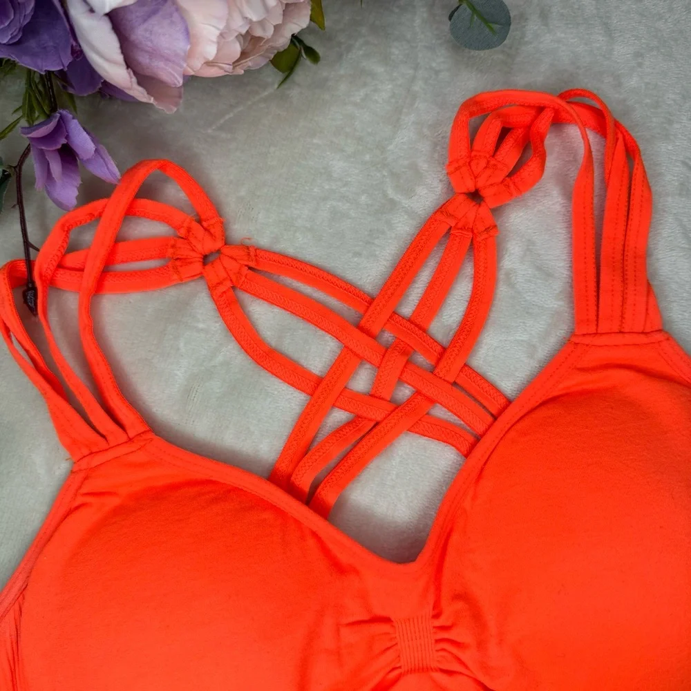 NEW Anemone Bright Orange Strappy Bralette